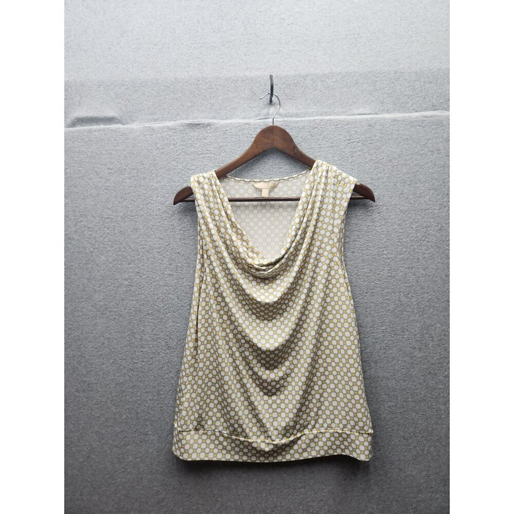 Banana Republic Sleeveless Cowl Neck Top Geometric Print Large